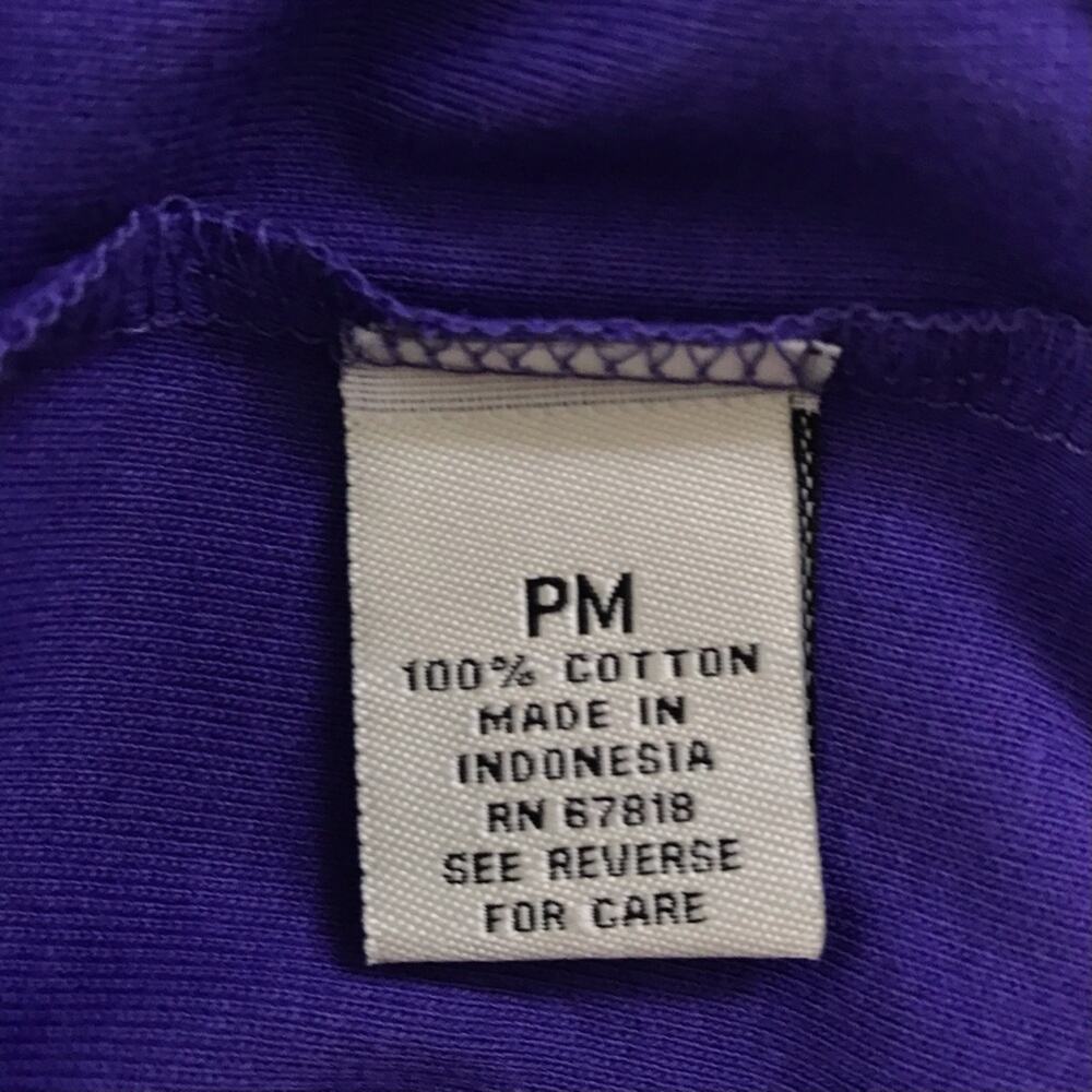 Purple V-Neck Cardigan Button Up with Ruffle Trim 100% Cotton 2 A Tee - Picture 5 of 6